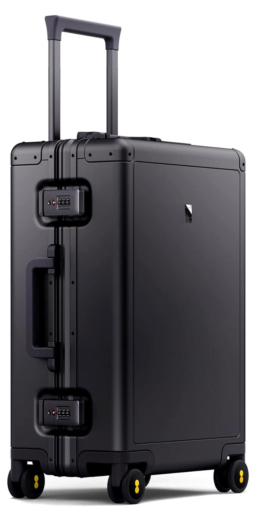 Koffer Aluminium Handgepäck Koffer Trolley mit Doppelte TSA, Alu Reisekoffer Business Cabin Trolley Hartschalenkoffer Reißverschlussloses Gepäck (55cm,35L,Grau)