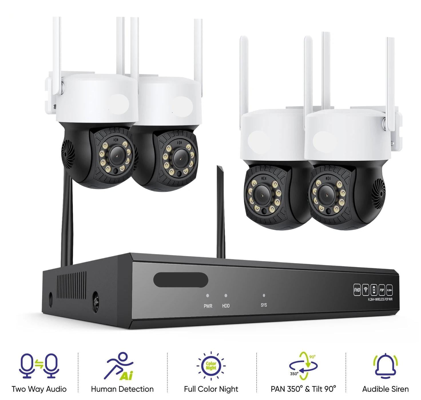 Selius Draadloze Beveiligingscamera Set - Wifi Camerasysteem