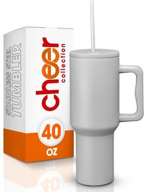 Cheer Collection Insulated Tumbler with Reusable Straw