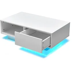 Helloshop26 - Couchtisch mit Stauraum 95 x 55 x 31 cm modernes Design gemütliche Atmosphäre weißes MDF 20_0013759