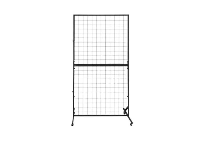 ZGCrumphant Vertikaler Stand-Präsentationsständer Schmuck-Gitter-Regal-Hakenhalter for Kunstausstellungen, Präsentations-Aufbewahrungsorganisator([black] 120x200cm)