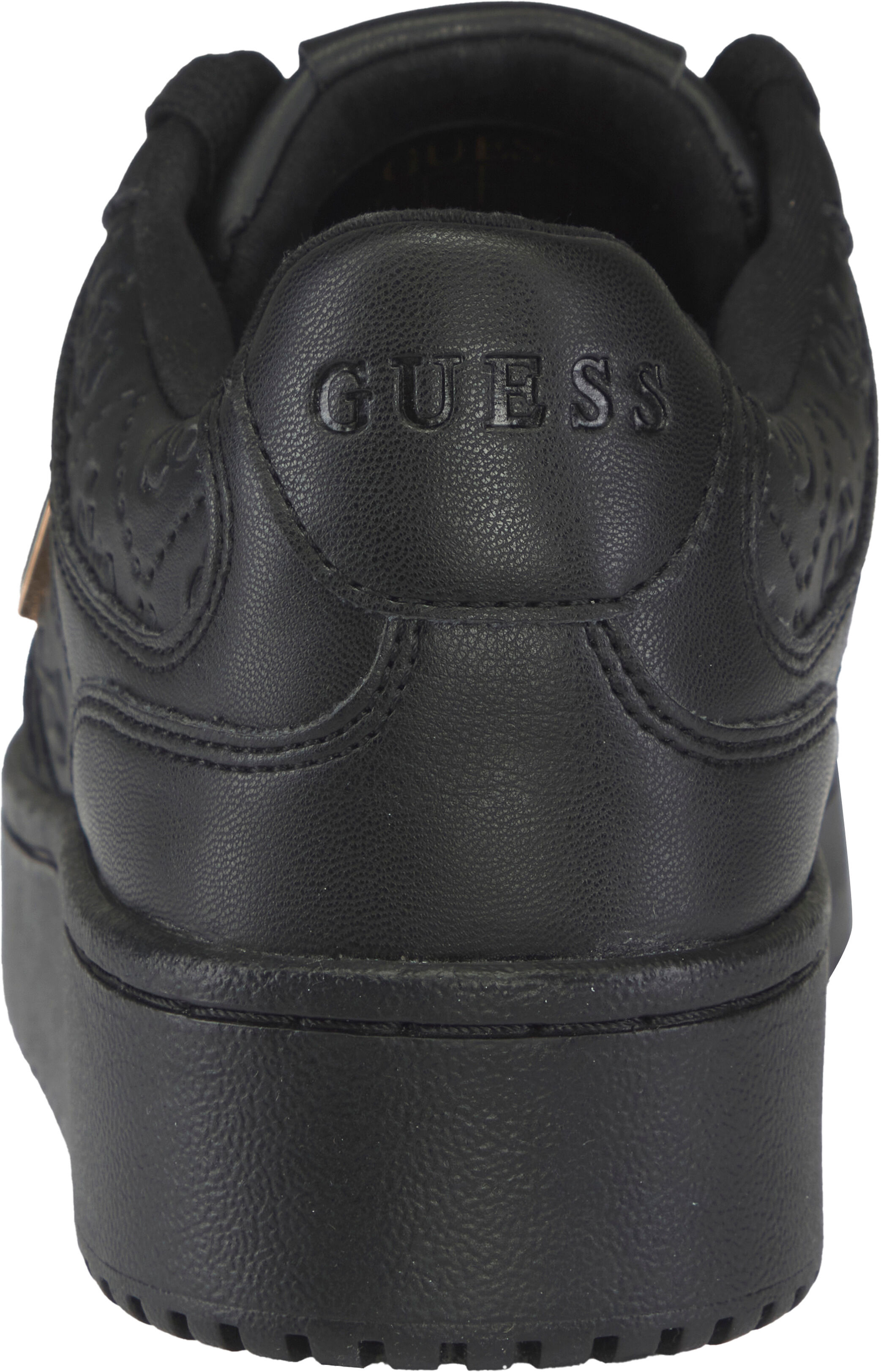 Sneaker GUESS "MIRAM6", Damen, Gr. 38, Synthetik Textil, schwarz, schwarz, Lederimitat, Schuhe Sneaker, Freizeitschuh, Halbschuh, Schnürschuh mit GUESS-Logo schwarz, schwarz 38, Synthetik Textil