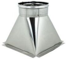 Tramoggia Monoparete Inox ø 200 con Base 200 x 250 per Canne Fumarie