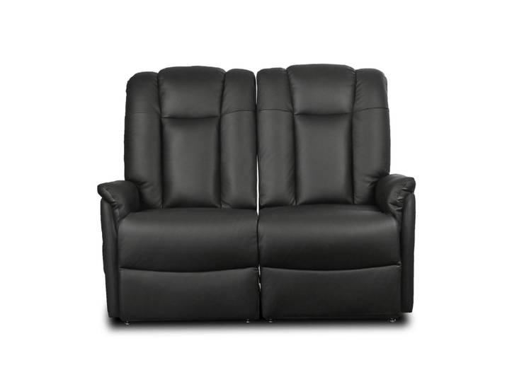 Le Réconfort Sofa - Inclinaison manuelle, 2 places, Cuir Noir...