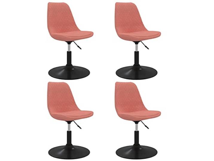 KKgypkn Esszimmerstühle 4 STK. Drehbar Rosa Samt Höhenverstellbar, 360 Grad Drehung, Metallgestell, Belastbar bis 110 kg, Montageanleitung inklusive