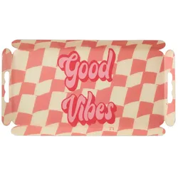 HOME STORY Tablett Good Vibes   ¦ gelb ¦ Eisen ¦ Maße (cm): B: 15 H: 3