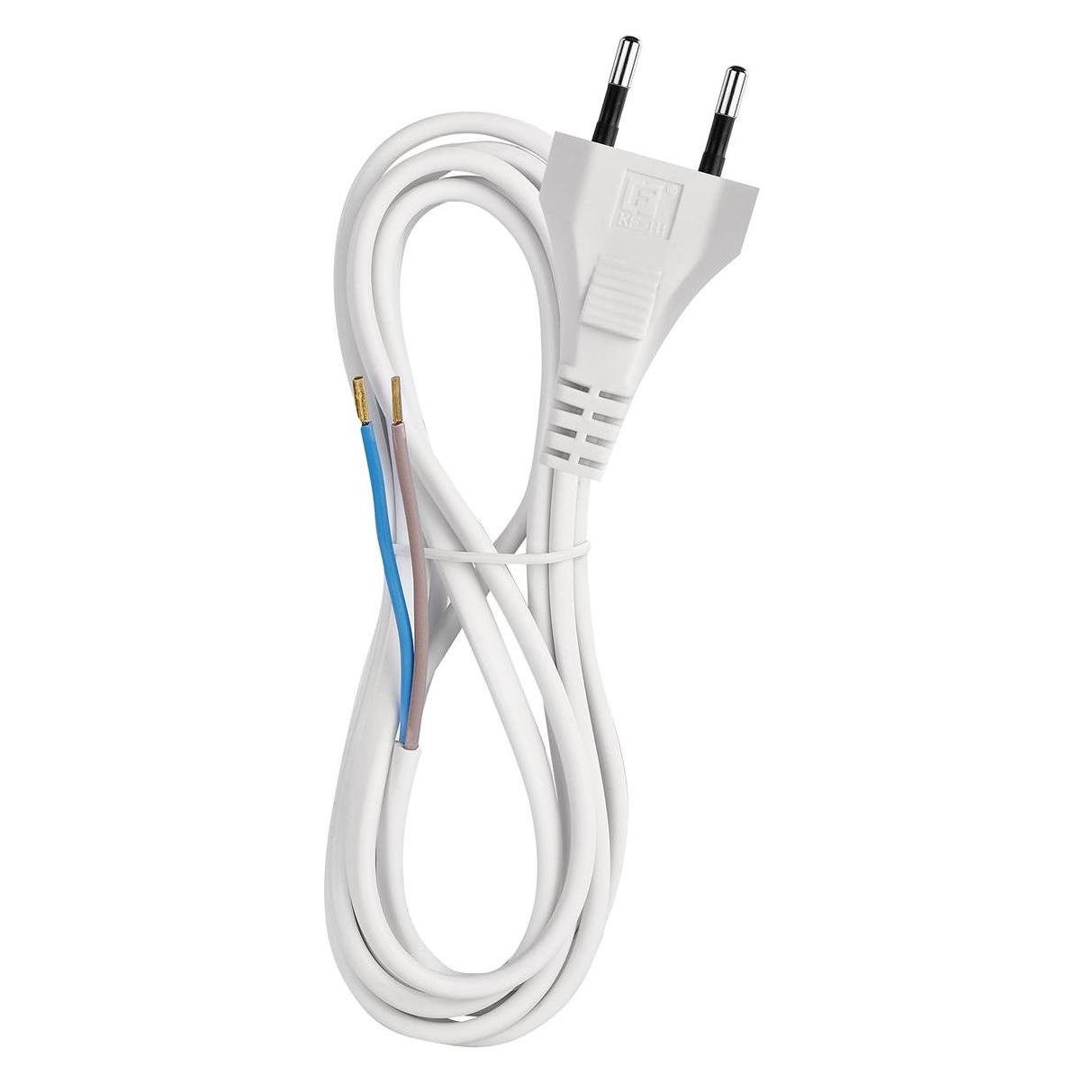 Emos Netzkabel PVC 2x 0,75mm2, 2m, weiss (2 m) (S15272)