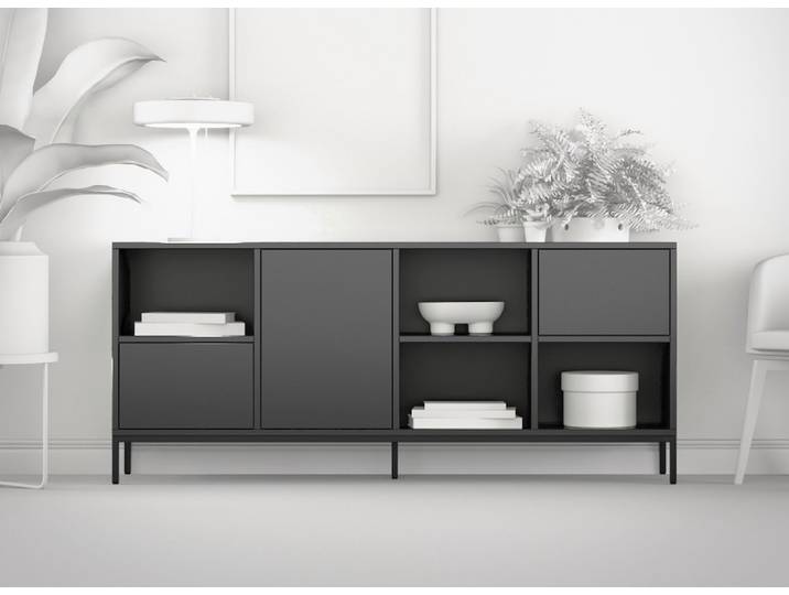 Sideboard mit Metallfüßen - Kommode nach Maß Premium Dekore Basaltgrau