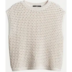 Stricktop mit Häkeloptik Tarisela Weiß 36
