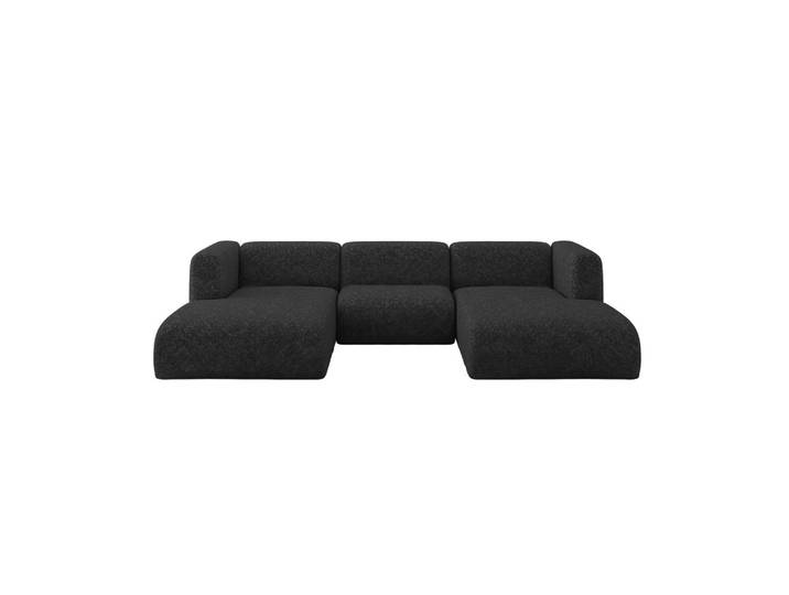 WOHNLANDSCHAFT MIRA-U1 317x179x70 Schwarz Velours