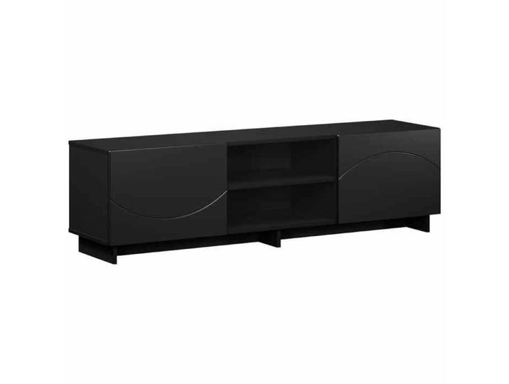 Remise Meuble de télévision - Noir - Meuble TV classique - 140x34.5x40cm - Noir - Bois d'ingénierie_qap92z