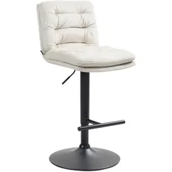 CLP Barhocker Damar Samt schwarz   Farbe: creme, Gestell Farbe: schwarz