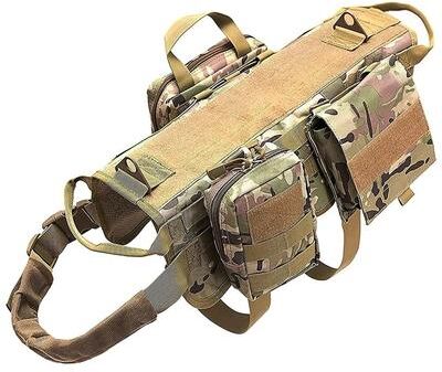 Uplift Essentials Professional Tactical Adventure Dog Harness With Utility Pouches camouflage l