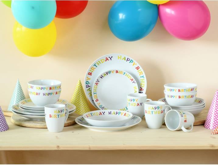 Service de table Luna Happy Birthday 32 x 33 x 33cm
