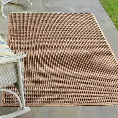 Bungalow Dba Matterly Squares Extra Large Mat 70 x 45, 70 x 45, Khaki