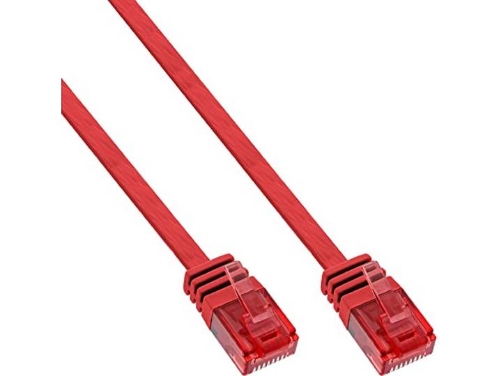 InLine 71603R platte patchkabel (U/UTP, RJ-45, 3m) rood