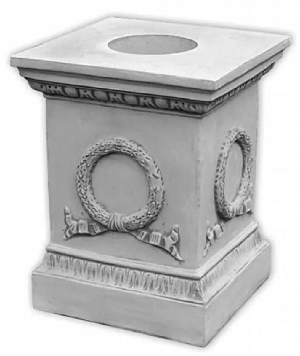 Casa Padrino Barock Garten Deko Sockel Grau H. 74 cm - Barock Garten Accessoires
