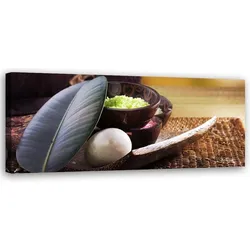 WANDBILD zen komposition mit blatt