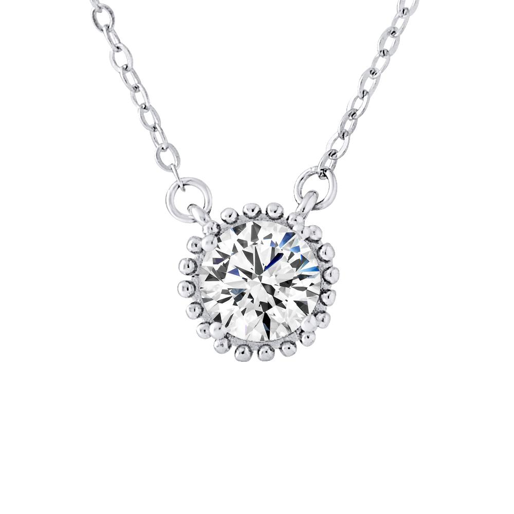 Solitaire kraag 7 mm zirkoniumoxide zilver 925
