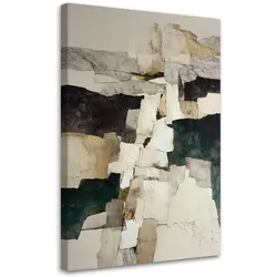 LEINWANDBILD, Abstrakt Textur in den Farben beige und braun