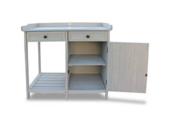 HABAU Table de rempotage avec placard, 98 x 48 x 95 cm, gris