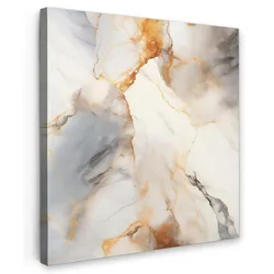 LEINWANDBILD Marmor - Grau - Gold Deko Groß 90x90 cm
