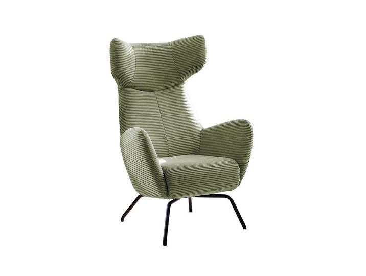 KAWOLA Relaxsessel LOTTE, Ohrensessel Velvet oder Cord, mit oder ohne Hocker verschiedene Farben