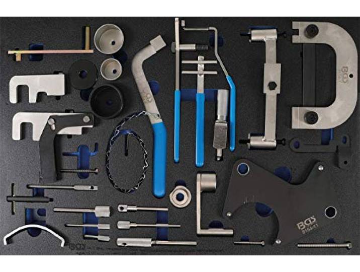 BGS 4134 Motor-Einstellwerkzeug-Satz für Renault, Nissan, Opel, Volvo Werkstattwageneinlage 3/3 Steuerzeiten prüfen und einstellen für Benzin- und Diesel-Motoren