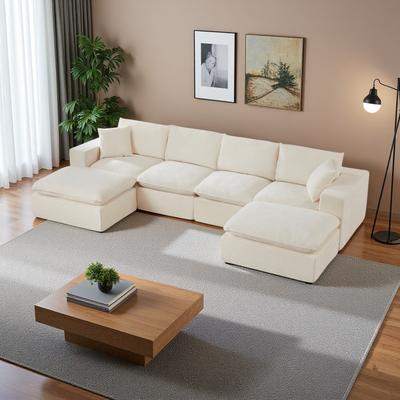 Chenille Modern Cloud Sectional Sofa with Freely Combinable Design