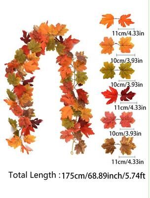 Inspired Living Harvest Glow Maple & Fruit Vine Garland 5