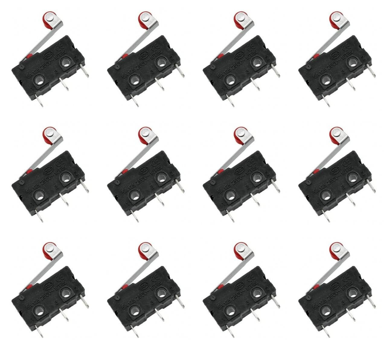 Dripio 12 microschakelaars met rolhendel, 250V 5A, SPDT