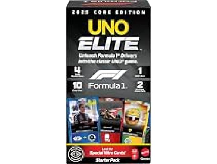 Mattel Games UNO Elite Formula 1 2025 Starter Pack Jeu de Cartes, 7+, 2-5 Joueurs