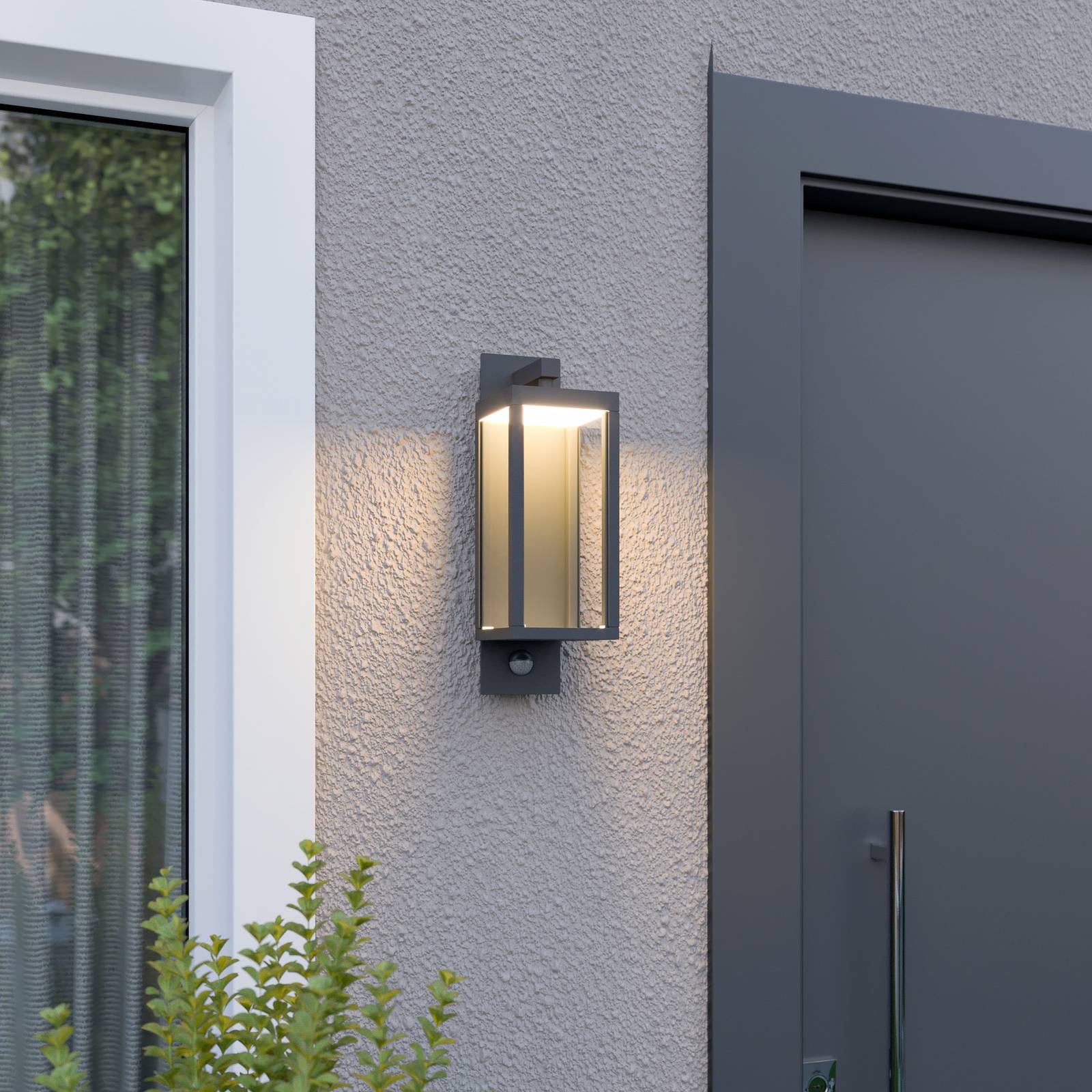 Outdoor Sensor Wall Light Ferdinand Lucande, Alu / grey / zinc, Aluminium, Modern, Outdoor Wall Light