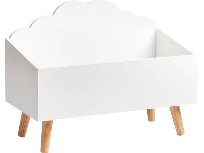 Spielzeugtruhe ZELLER PRESENT Wolke , weiss (weiß), B:58cm H:45cm T:28cm, MDF, Aufbewahrungsboxen, Spielzeugtruhe, Kindermöbel in nordischen Design