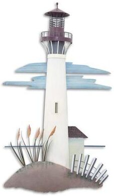 T.i./New Metal Design Cape May Lighthouse Wall Sculpture White , White
