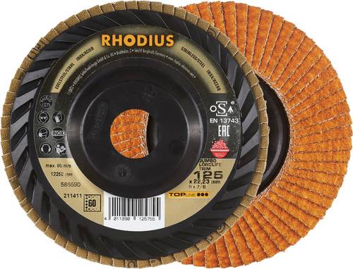 Rhodius 211411 JUMBO LONGLIFE TRIM Fächerschleifscheibe Körnung (num) 60 Edelstahl, Stahl 10St.