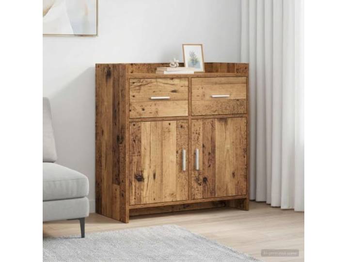 RJPLMFV Anrichte aus Holz, antik, 75 x 36 x 80 cm Aufbewahrung für Wohnzimmer, mehrere Regale, Metallgriffe, einfache Reinigung