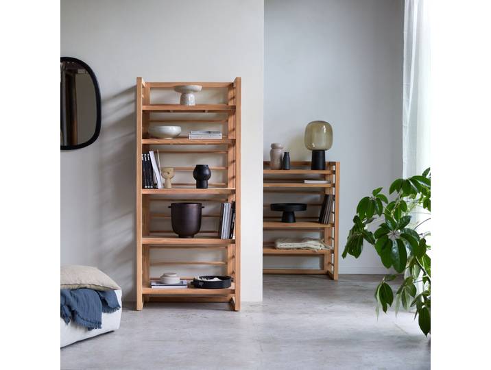 Bücherregal aus Teakholz 80 x 180 Sera - Natur