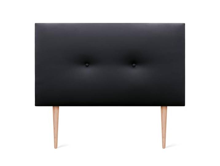DHOME Kunstleder oder Acualine Stoff Kopfteil einfarbig mit Knöpfen MIT Beinen HIGH Range gepolstertes Luxus Kopfteil Bett (Kunstleder Schwarz, 95x105cm (Betten 80/90))
