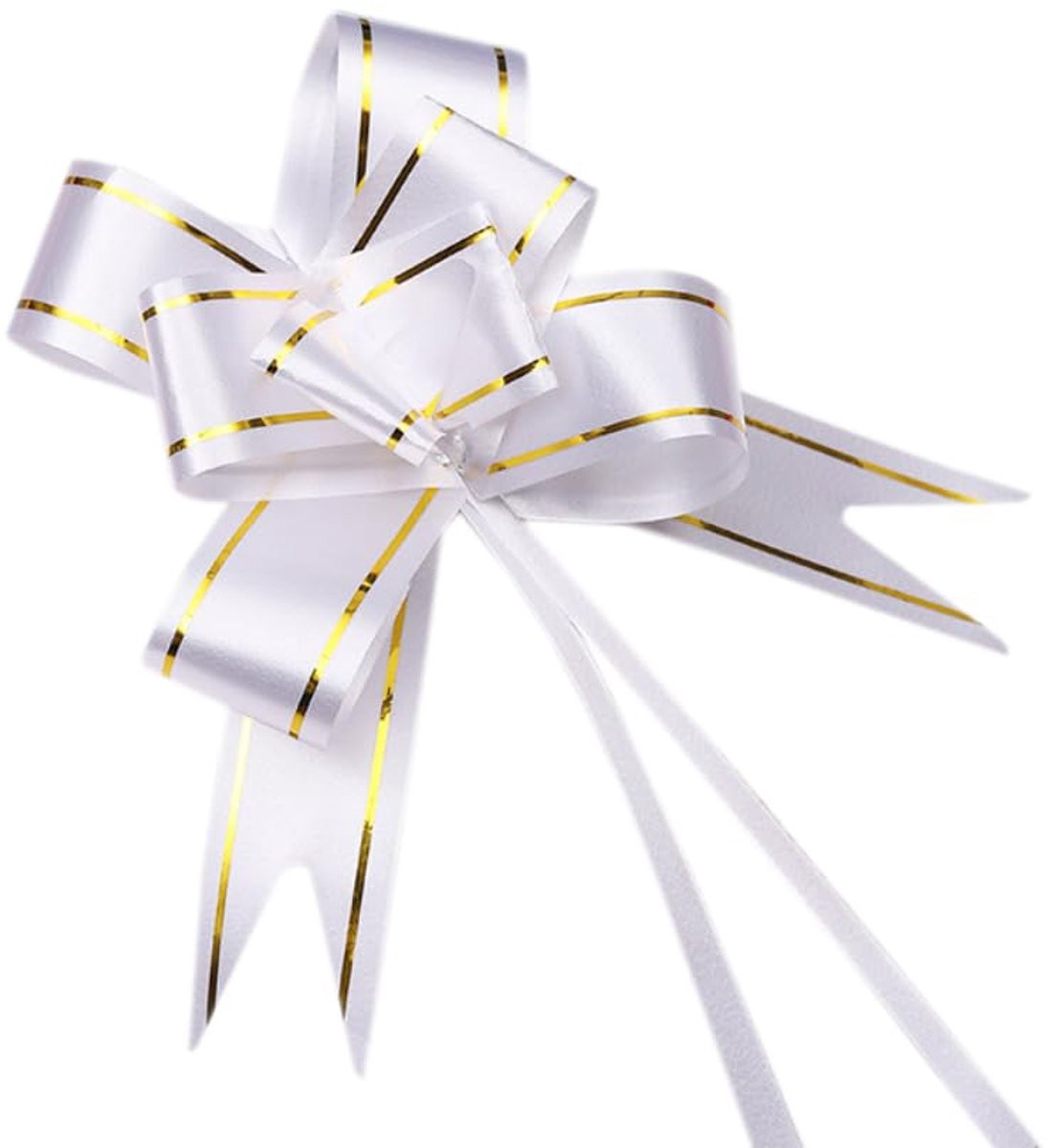100 stuks Decoratieve Geschenkstrikken Wit - 14,5 cm - Ideaal voor Kerstdecoratie, Bruiloften en Feestelijke Cadeauverpakkingen