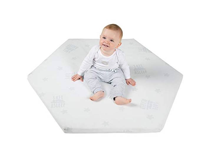 roba Laufgittermatratze 6 eckig - safe asleep - Baby Matratze für Laufgitter / Laufstall - Laufgittereinlage mit abnehmbarem Jacquard Bezug