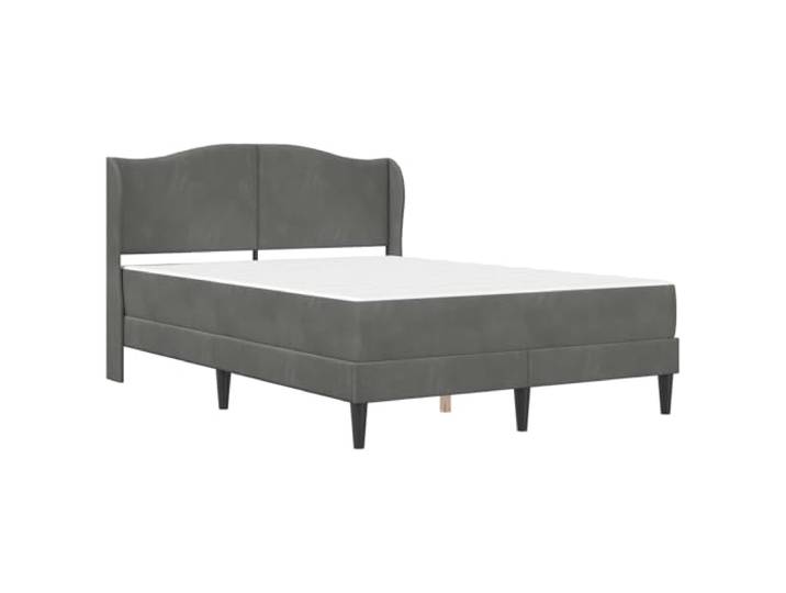SKTQYQO Bettgestell dunkelgrau 120 x 200 cm Samt Feste Lattenroste, robustes Sperrholz, Unterbettkommode, schwarze Beine