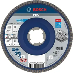 Bosch PRO Fächerschleifscheibe X571 Best for Metal, gewinkelt, Fiber - 2608621767
