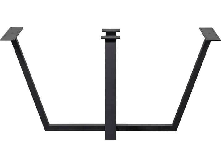 Tischbein WOOOD Tablo Drenthe Metall mit Pulverbeschichtung B 147 x T 71 x H 73 cm , schwarz (mattschwarz), B:147cm H:73cm T:71cm, Tischbeine, Tischbein, Tragkraft 150 kg, royales Kreuzgestell, einfach zu montieren