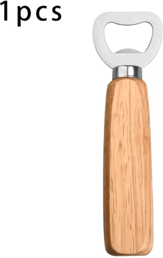 Uplift Curations BarEdge Wooden Handle Bottle Opener Stainless Steel Heavy Duty Bartender Tool For Beer & Soft Drinks 1pc