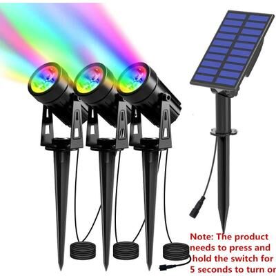 Uplift Picks Solar Powered Outdoor Spotlight With Separate Panel For Garden Landscape Lighting rgb (3 Pcs)