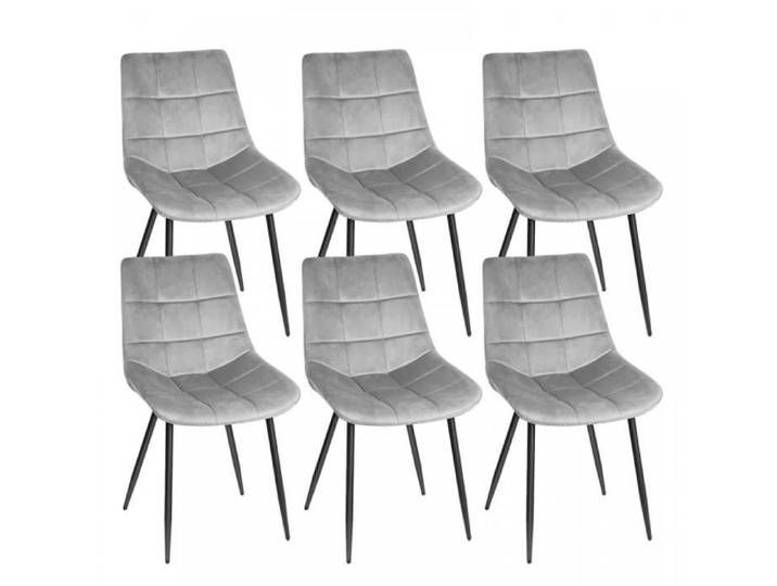 Ensemble de 6 chaises à manger JEOBEST - Grande taille de siège - Confortable - Gris clair