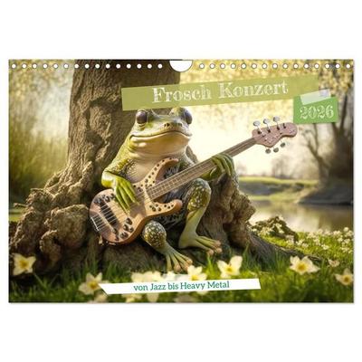Frosch Konzert (Wandkalender 2026 DIN A4 quer), CALVENDO Monatskalender