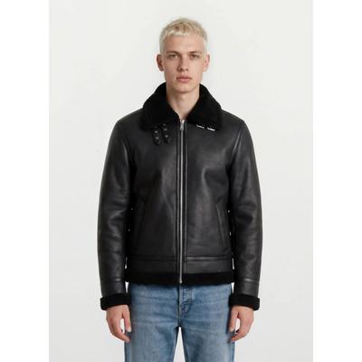 Lederjacke TRUEPRODIGY "Keno Oversize Lederjacke mit Pelzbesatz", Herren, Gr. XXL, schwarz, Obermaterial: 100% Schafsleder sheepskin., Jacken