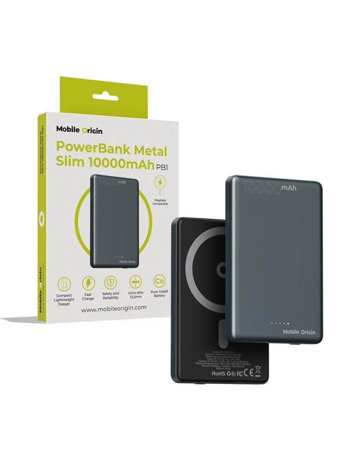 Mobile Origin PowerBank Metal Slim 10000mAh PB1 - 10000 mAh